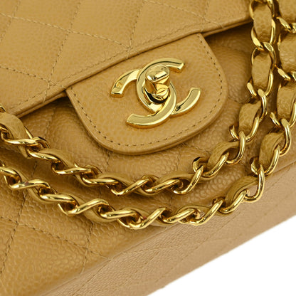 Chanel Flap Medium Classic Caviar Beige Shoulder Bag Style