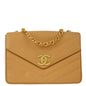 Chanel Beige Caviar Chevron Chain Shoulder Bag