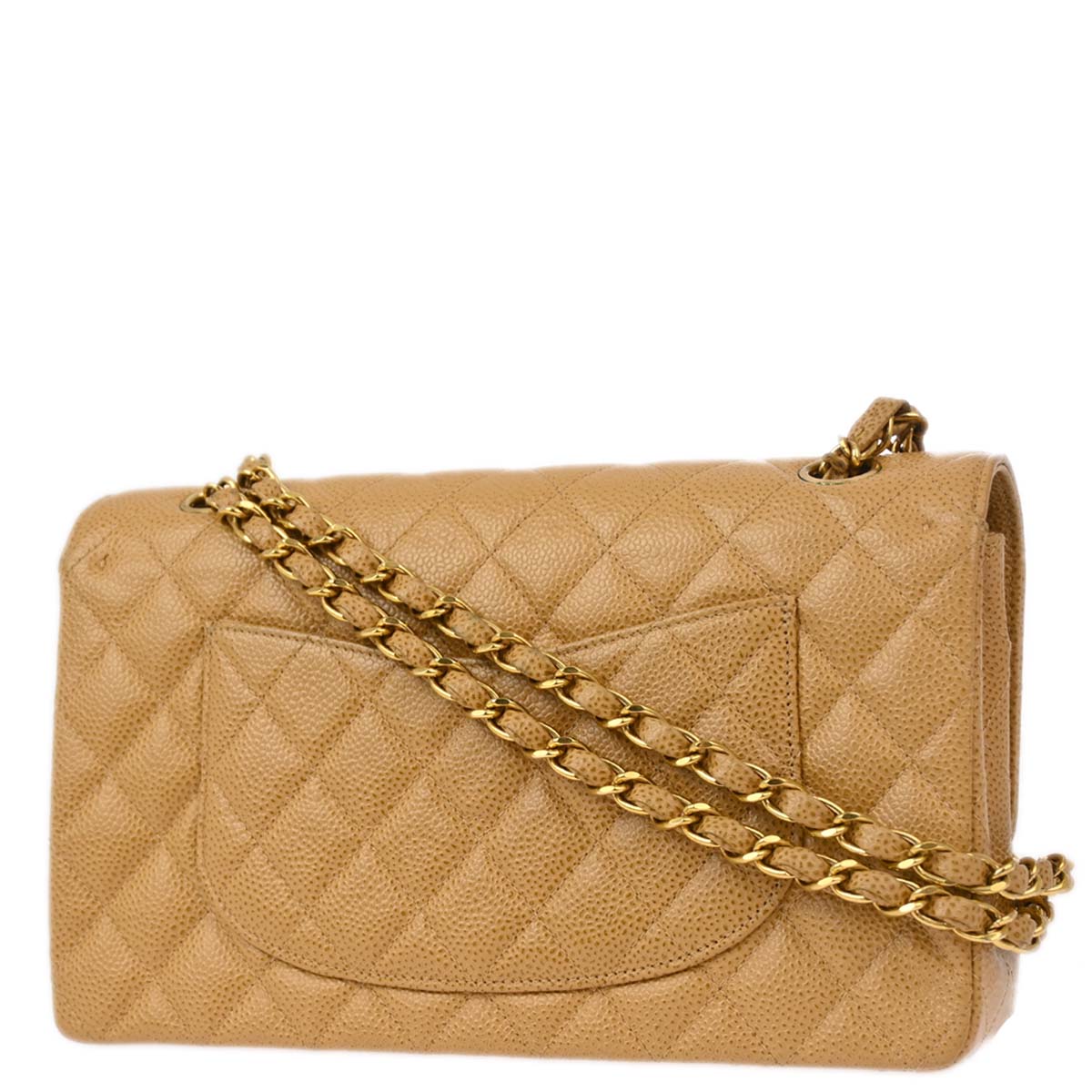Chanel Flap Medium Classic Caviar Beige Shoulder Bag