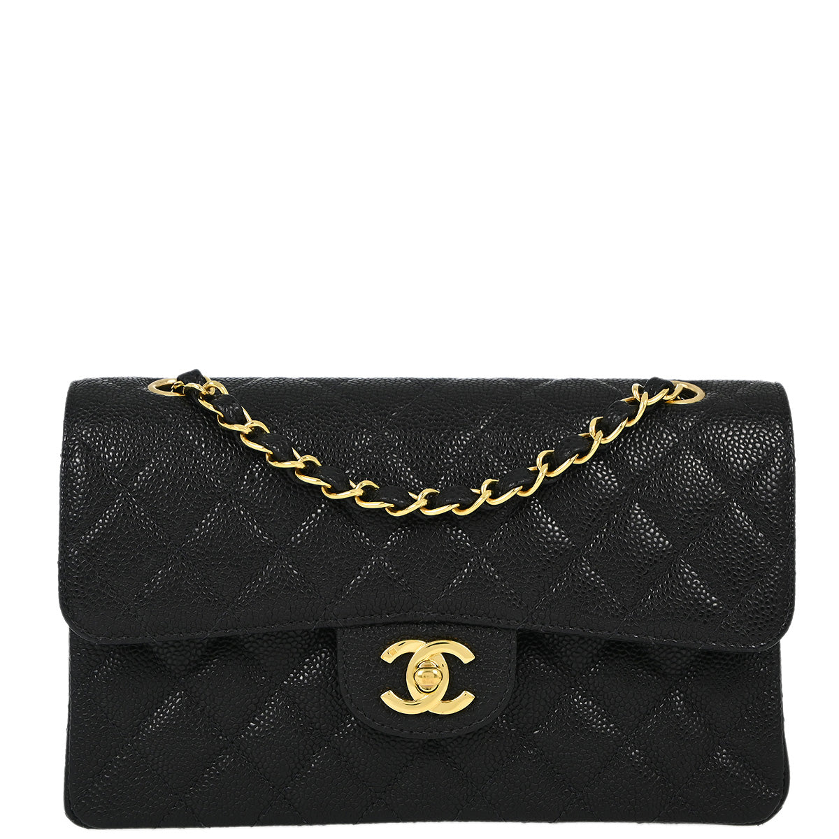 Chanel Flap Small Classic Caviar Black Shoulder Bag Style