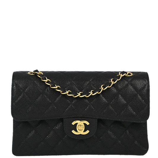 Chanel Flap Small Classic Caviar Black Shoulder Bag Style
