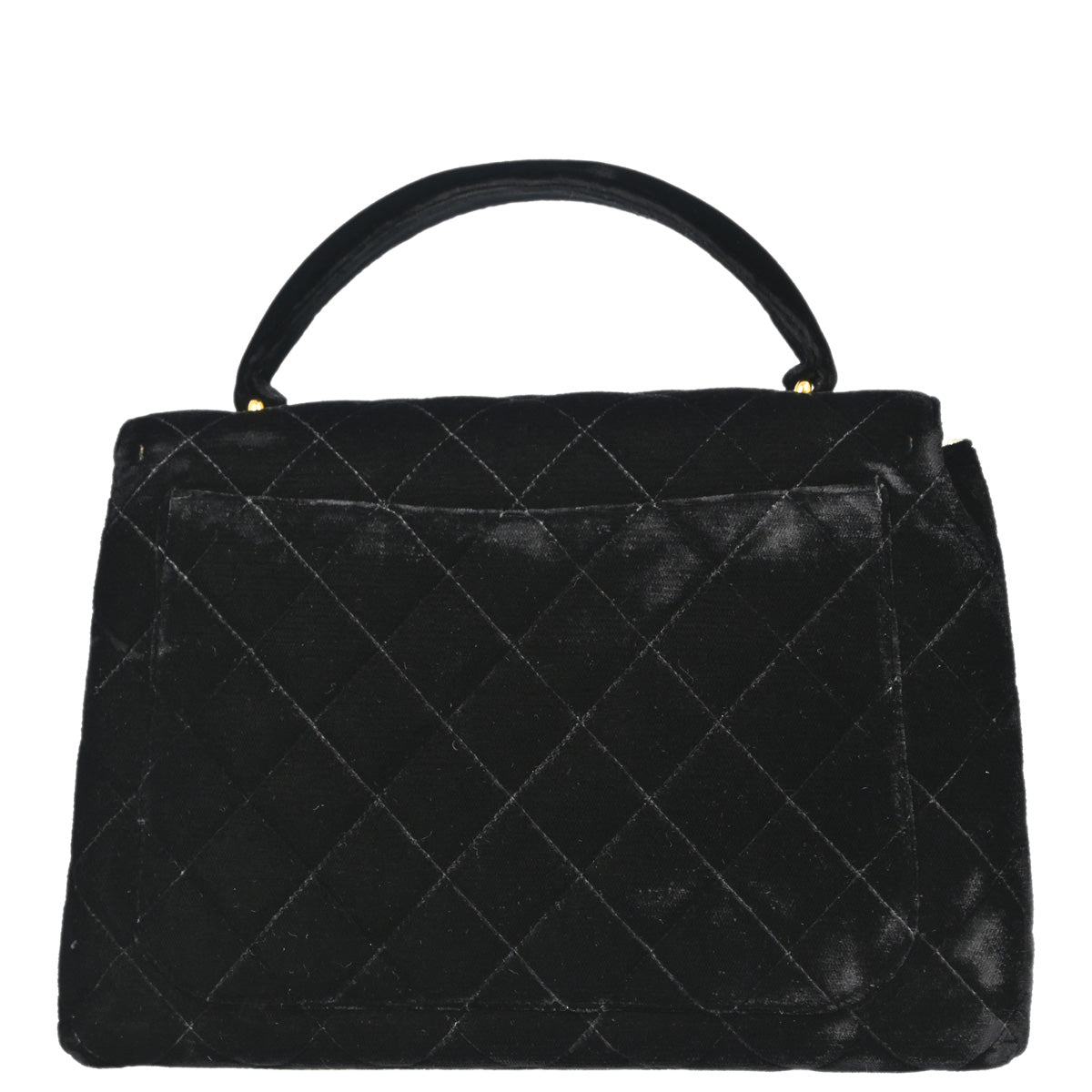 Chanel Black Velvet Kelly Handbag
