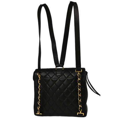Chanel Lambskin Black Backpack Style