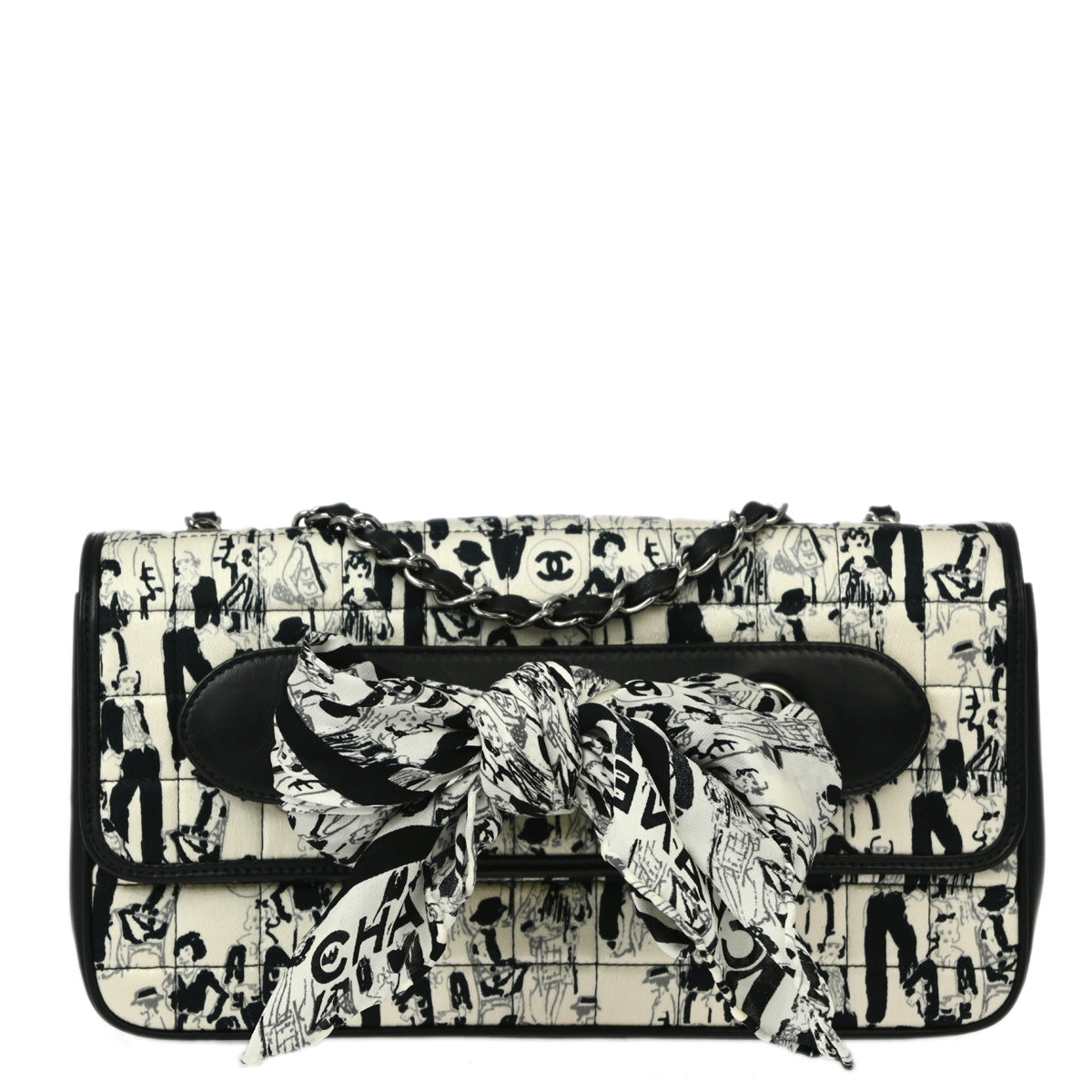 Chanel Lambskin Black White Shoulder Bag
