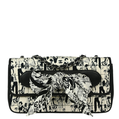 Chanel Lambskin Black White Shoulder Bag