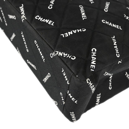 Chanel Black Canvas Shoulder Tote Bag