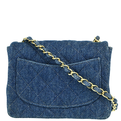 Chanel Blue Mini Classic Square Flap Shoulder Bag 17