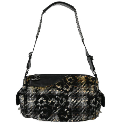 Chanel Black Tweed Shoulder Bag