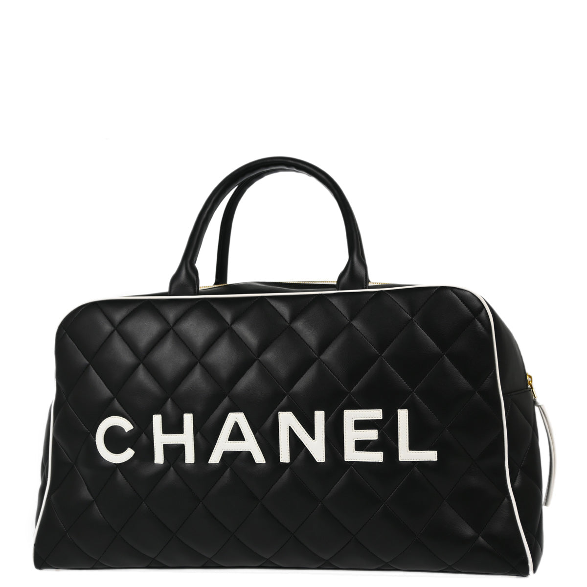 Chanel Black Calfskin Bowling Bag 50