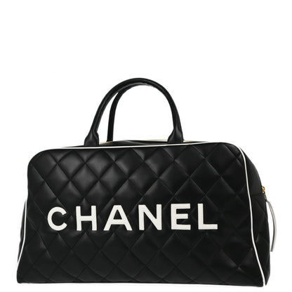Chanel Black Calfskin Bowling Bag 50