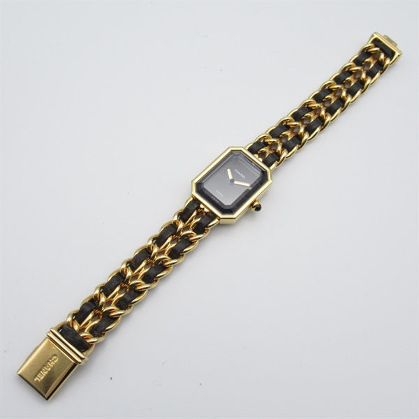 Chanel  CHANEL Premiere L Women's Wrist Watch H0001, Quartz, Gold Plated with Leather Strap, Used - CC Design Metal Other H0001 in Excellent condition