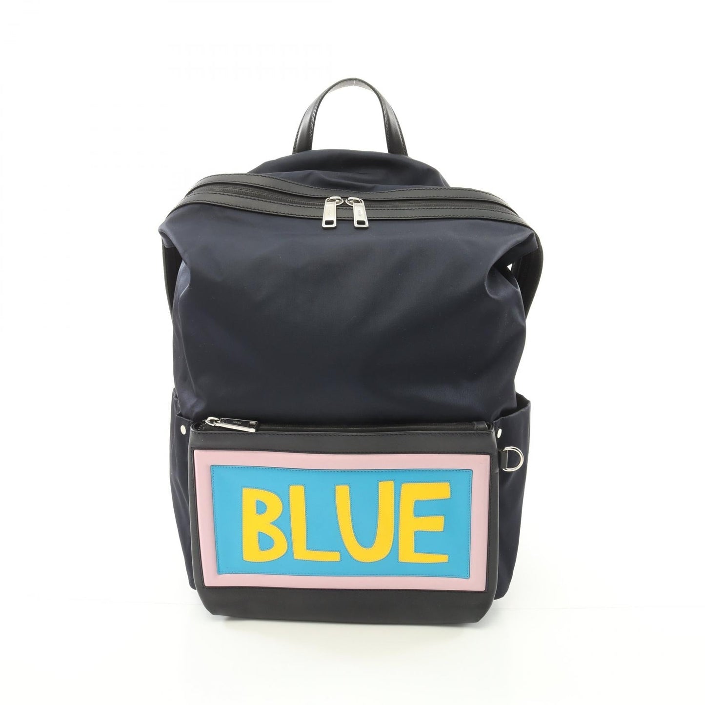Fendi Vocabulary Blue Nylon Leather Backpack