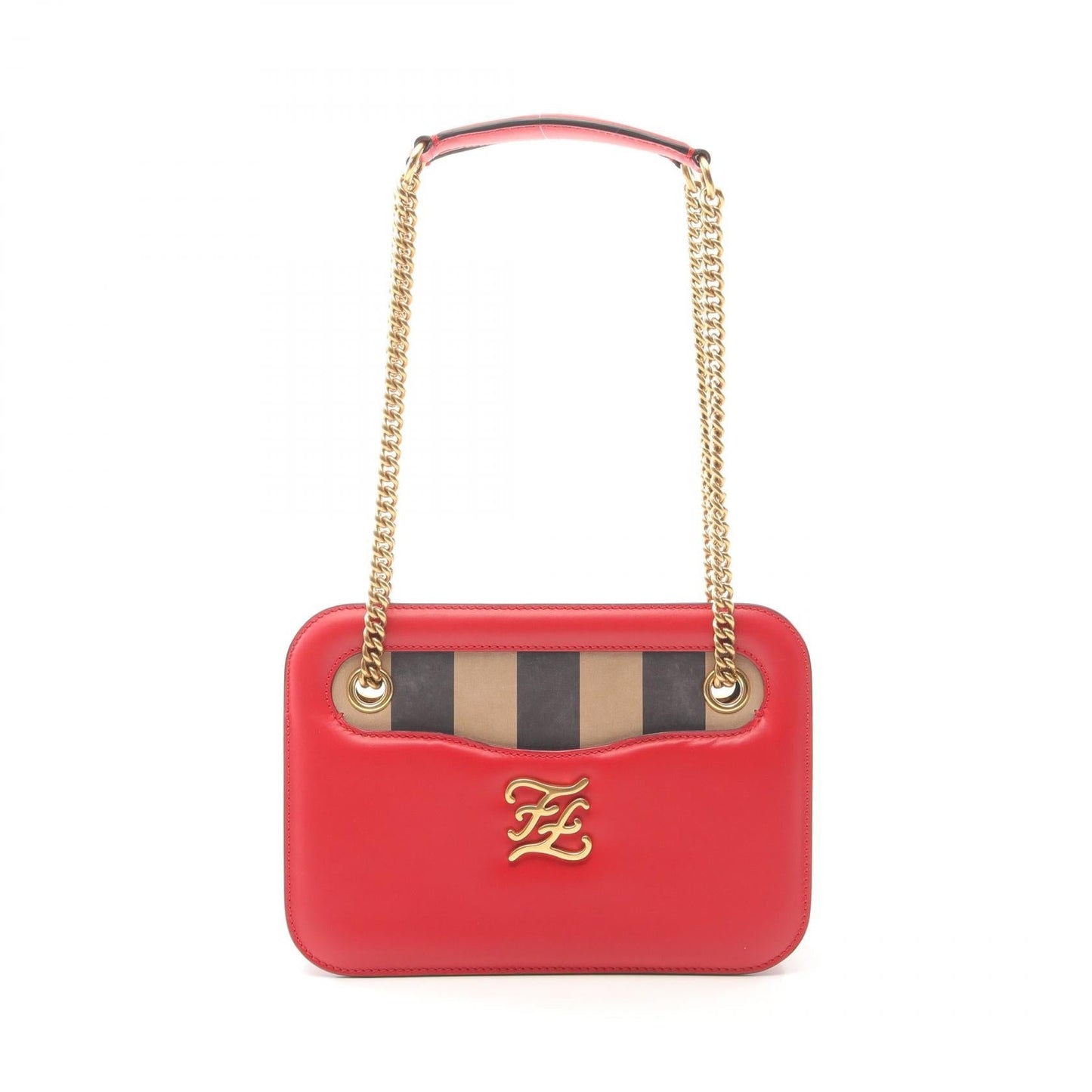 Fendi Calligraphy Leather Shoulder Bag