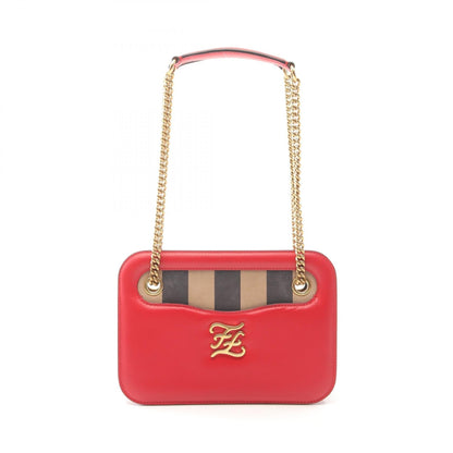 Fendi Calligraphy Leather Shoulder Bag