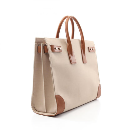 Saint Laurent Sac De Jour Canvas Leather Tote Bag