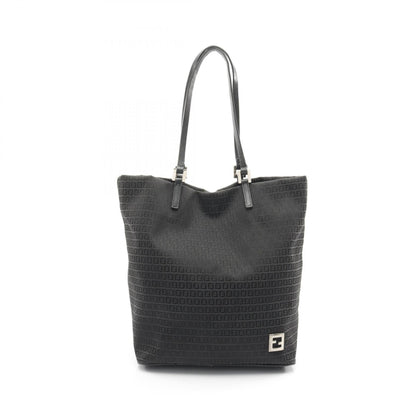 Fendi Zucchino Canvas Leather Tote Bag