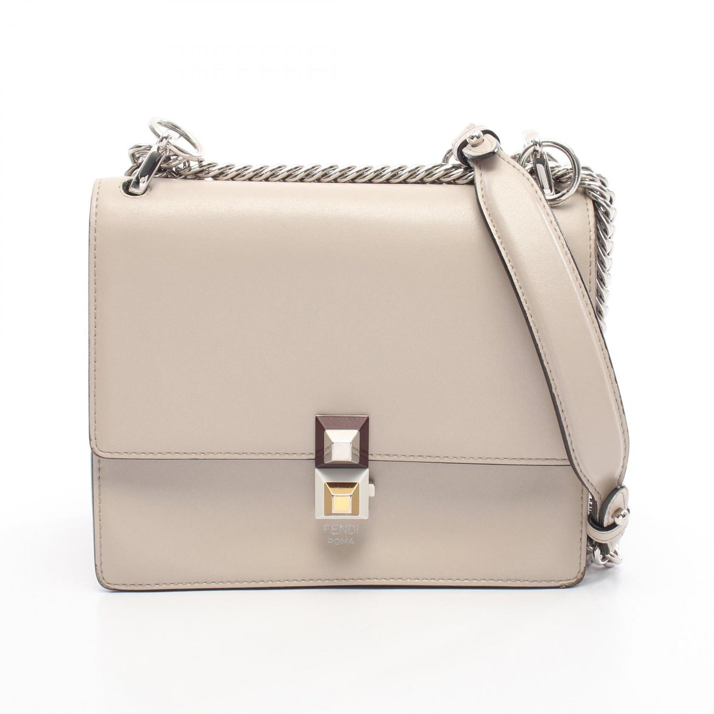 Fendi Mini Kan I Leather Shoulder Bag