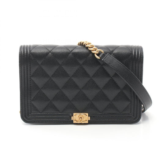 Chanel Boy Matelasse Shoulder Bag Black