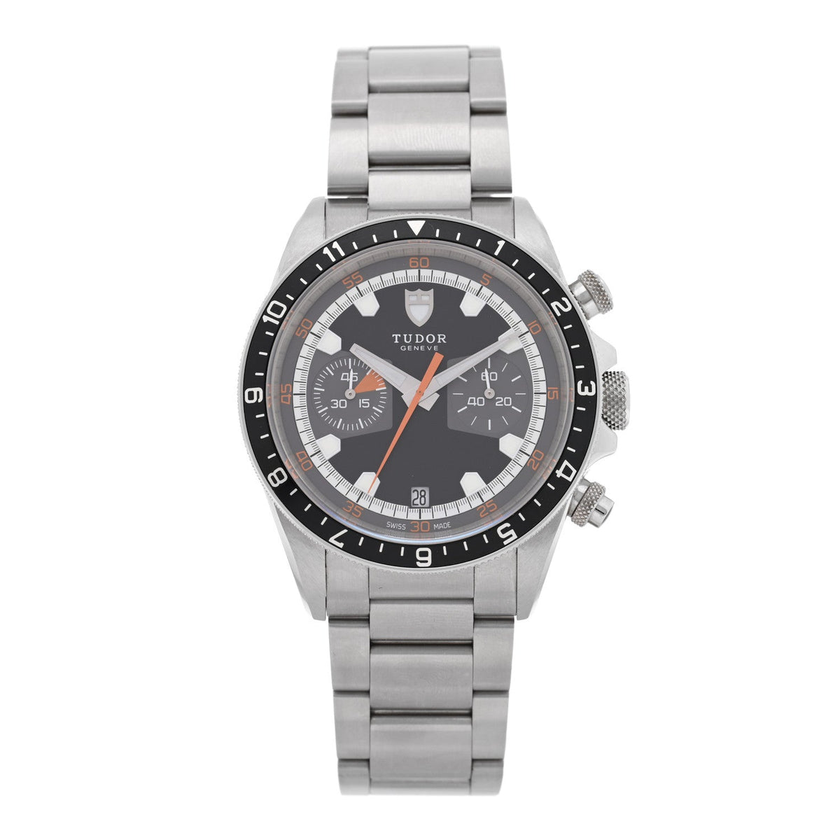 Stainless Steel 42mm Heritage Chrono Automatic Watch Black 70330N