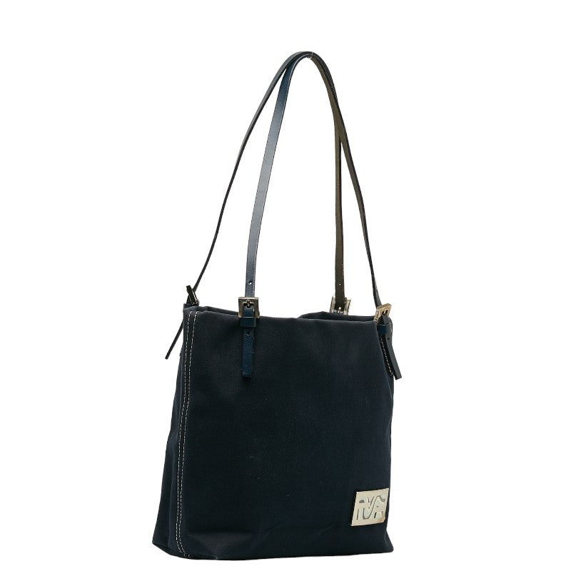 Fendi Logo Hardware Canvas Leather 2Way Bag