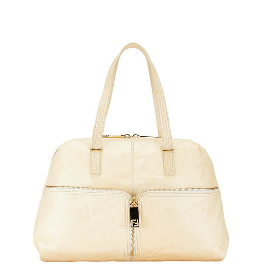 Fendi Unzipped Zucca Leather 2Way Bag
