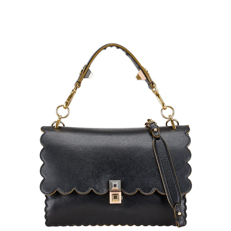 Fendi Kan I Leather Red Shoulder Bag Leather