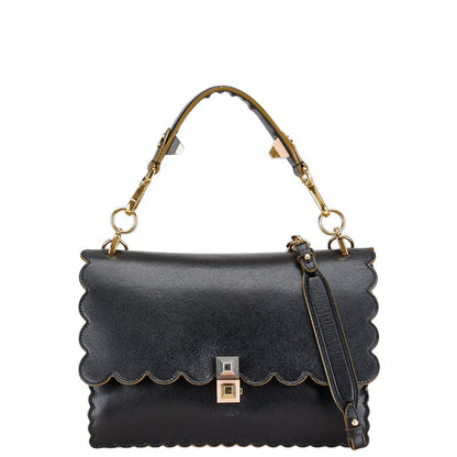 Fendi Kan I Leather Red Shoulder Bag Leather