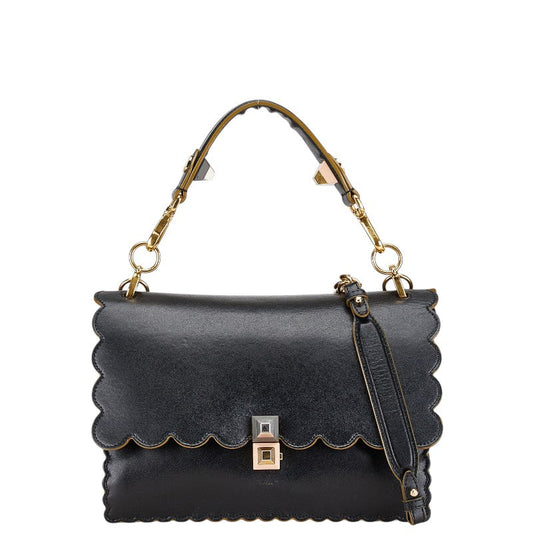 Fendi Kan I Leather Red Shoulder Bag Leather