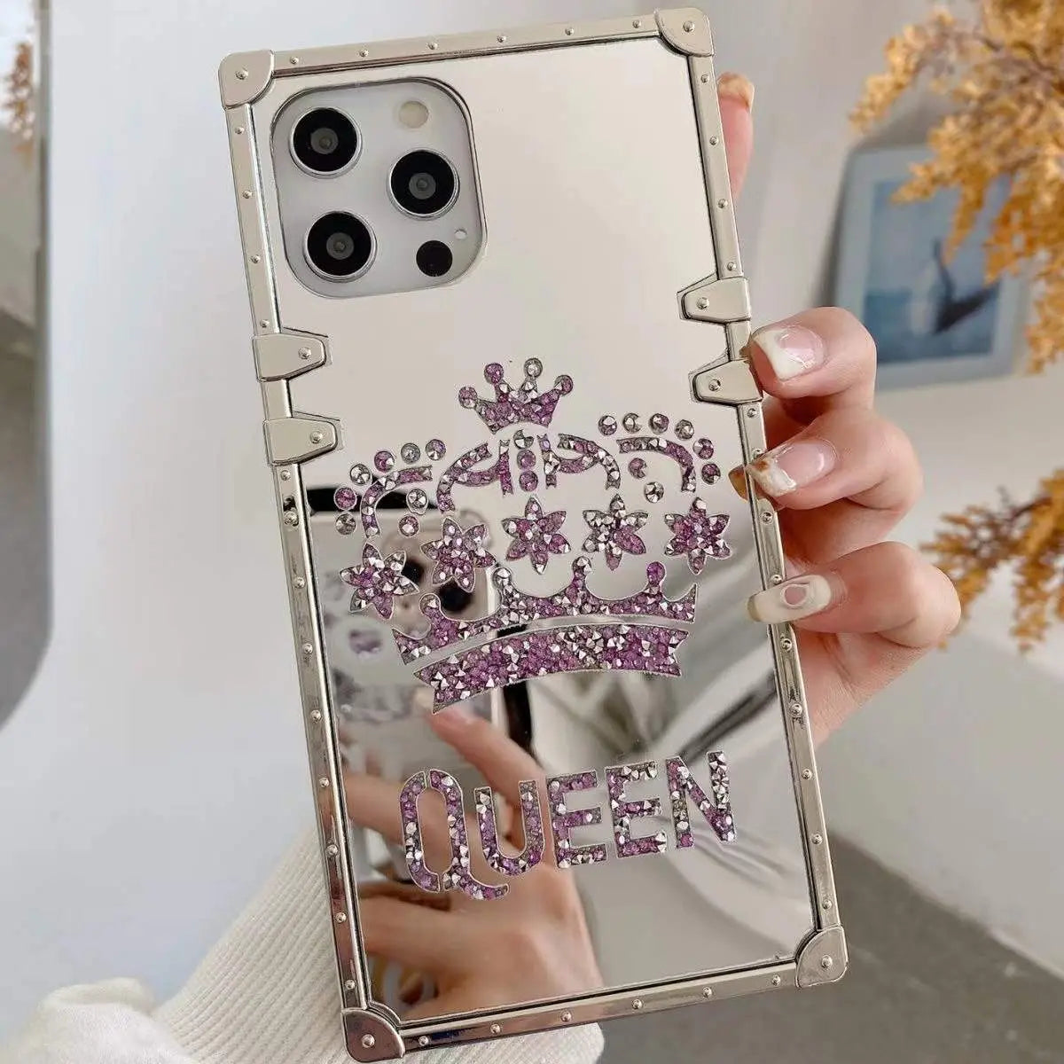 crown mirror phone case