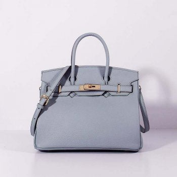 Luxury Hermes 30Cm Birkin Bag Togo Leather With Strap Blue Lin Gold
