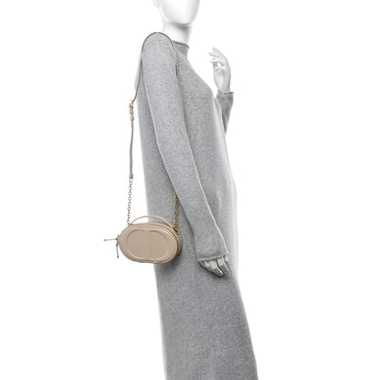 Christian Dior Calfskin Cd Signature Oval Crossbody Camera Bag Caramel Beige