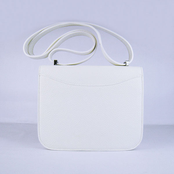 Luxury Hermes Constance Cowskin Leather Bag White Silver