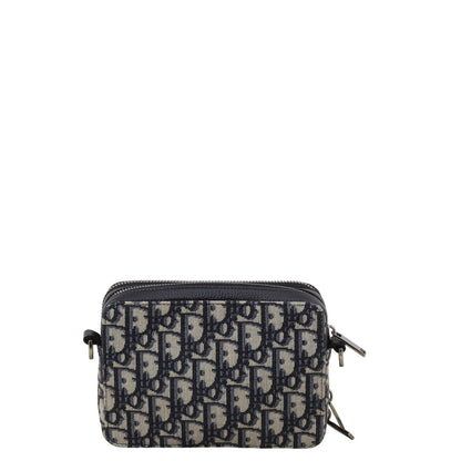 Dior Double Zip Pouch with Strap Oblique