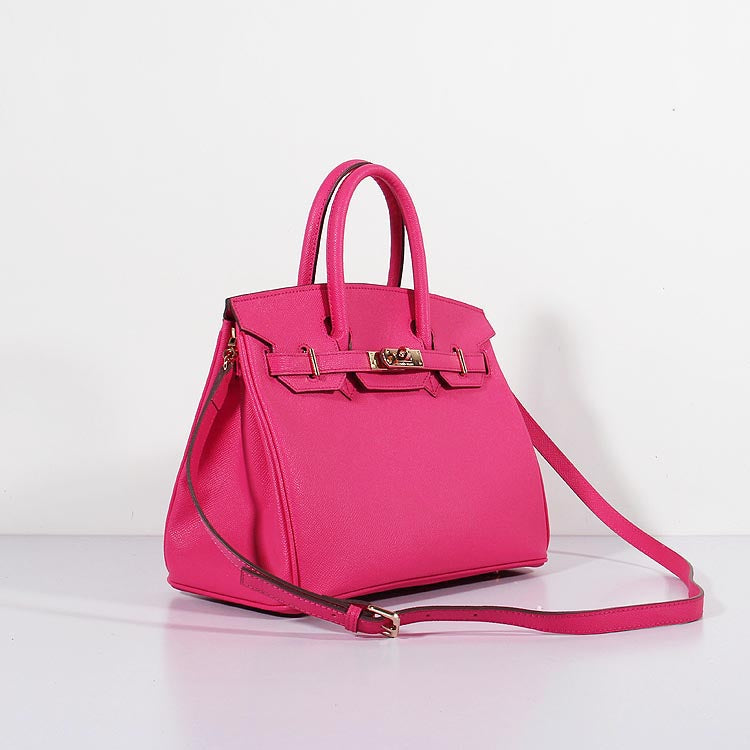 Luxury Hermes 30Cm Birkin Bag Epsom Leather With Strap Rose Tyrien Gold
