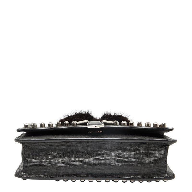 Fendi Karlito Studs Leather Shoulder Bag