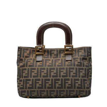Fendi Zucca Canvas Leather Handbag