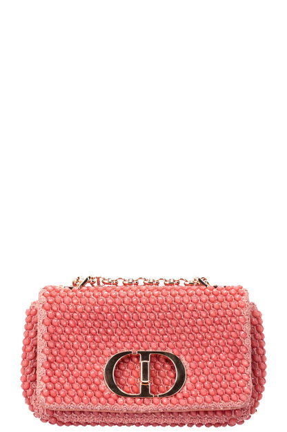 Christian Dior Beaded Caro Bag Coral