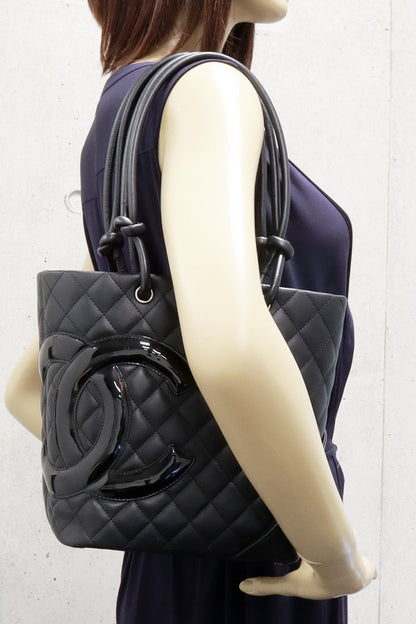 Chanel Cambon Line Lambskin Enamel Shoulder Tote Bag A25167