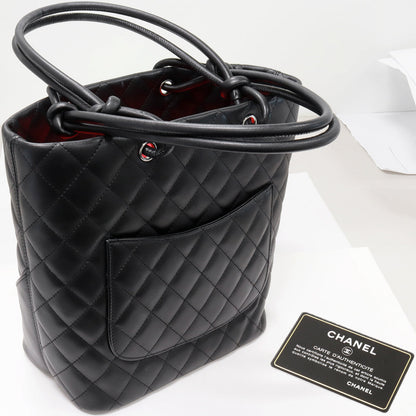 Chanel Cambon Line Lambskin Enamel Shoulder Tote Bag A25167