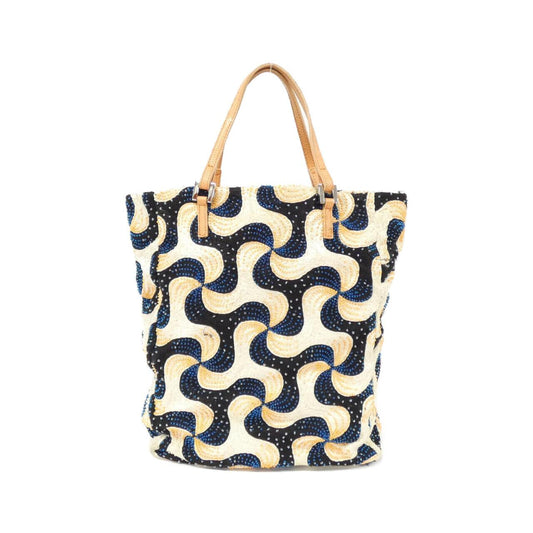 Fendi Canvas Beads Leather Bag