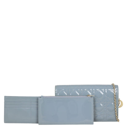Dior Lady Dior Patent Cannage Pouch