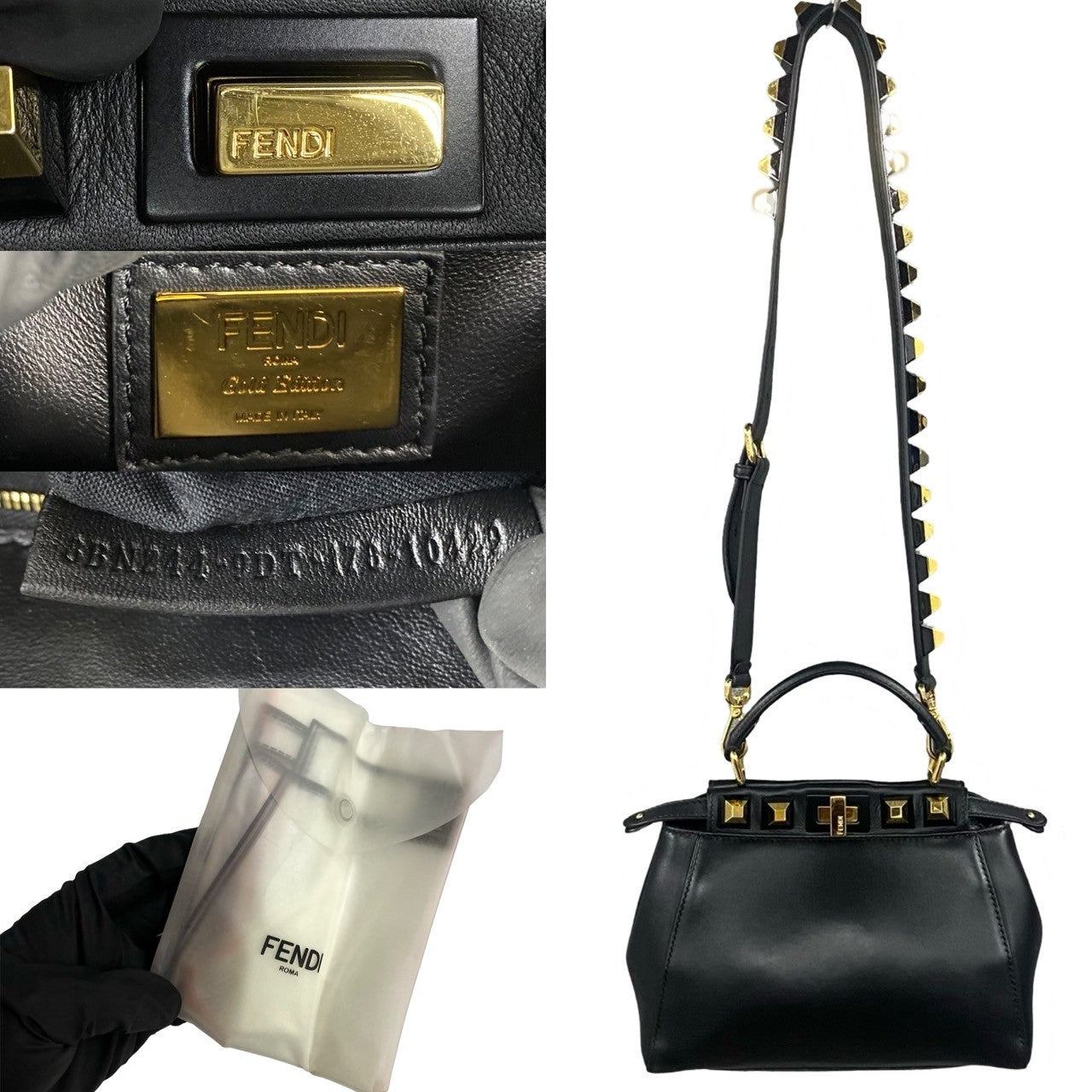 Fendi Peekaboo Leather Red Handbag Style 35