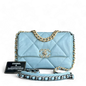 Chanel C19 Small 19 Bag Quilted Goatskin Light Blue Two-Tone Hardware Series 30
