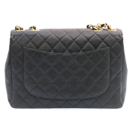 Chanel Flap Caviar Black Gold Chain Shoulder Bag
