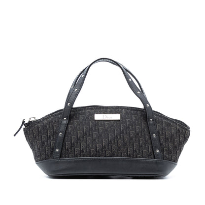 Black Dior Mini Diorissimo Trotter Canvas Street Chic Handbag