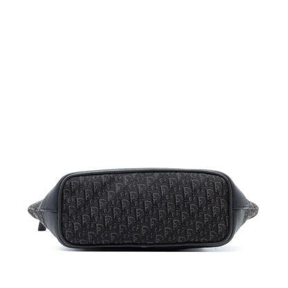 Black Dior Mini Diorissimo Trotter Canvas Street Chic Handbag
