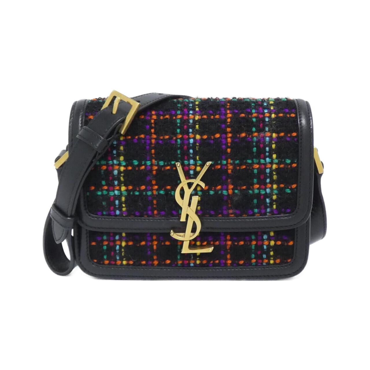 Saint Laurent Solferino Tweed Leather Shoulder Bag