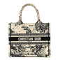 Christian Dior Canvas Embroidered Small Zodiac Toile De Jouy Book Tote Latte