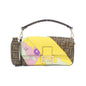 Fendi Baguette Coated Canvas Leather Shoulder Bag