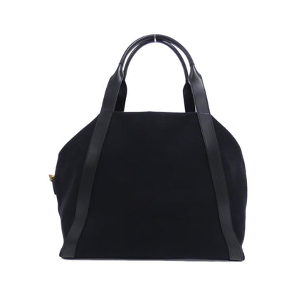 Saint Laurent Rive Gauche Bowling Tote Canvas Leather Tote Bag
